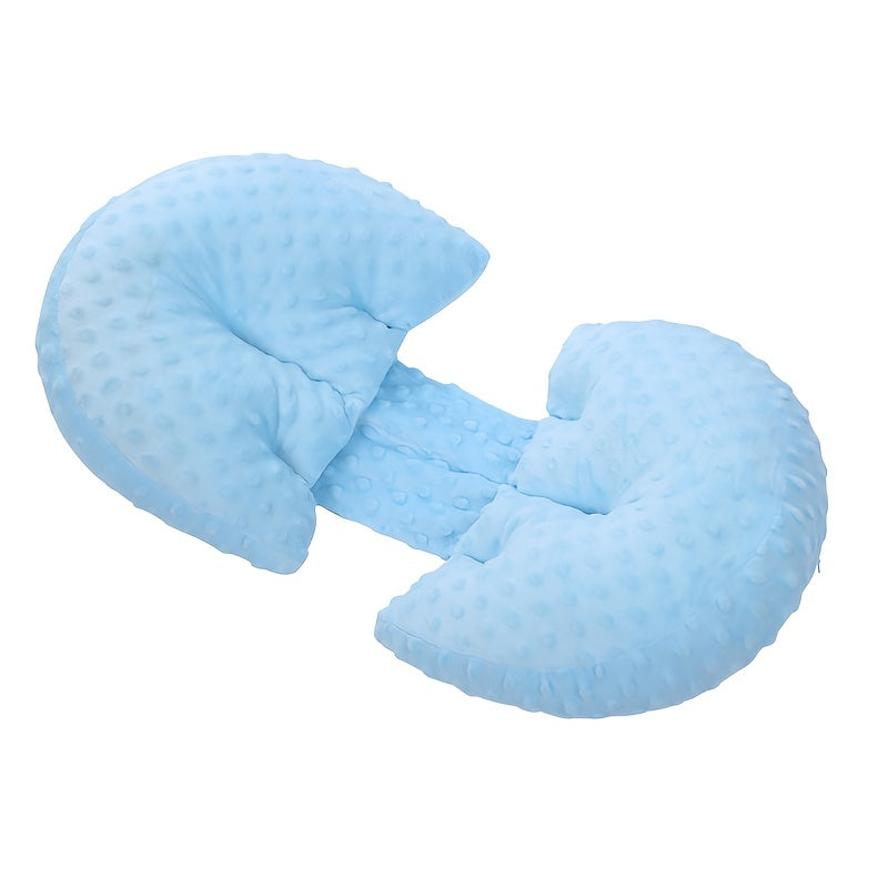 MiiYoung tomonidan Maternity Pillow - Yumshoq Beanie Velvet, Yon va Qorin bilan Uslubda Yotish uchun Belni Qo'llab-quvvatlash uchun U-Shaklida, Polyesterdan tayyorlangan