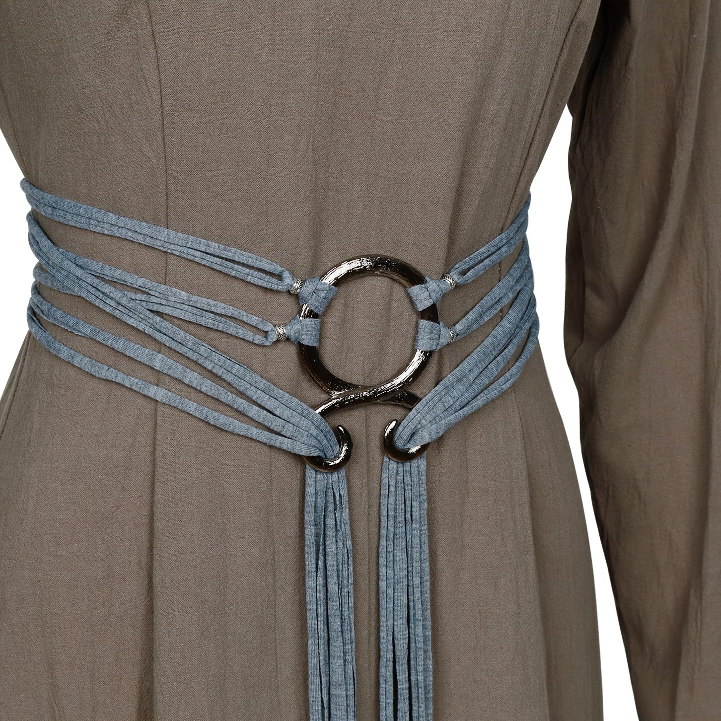 Women Long Rope Belt with Knots Norse-Inspired Waist Chain for Cross Body Pagan Styles