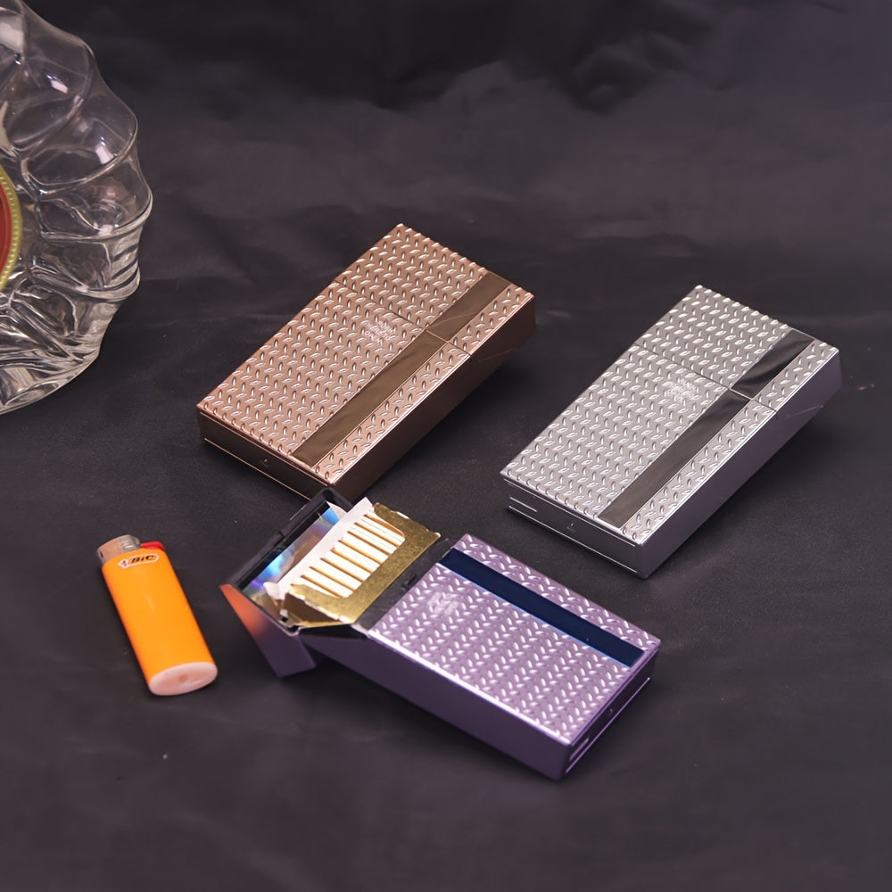 Multi-Color Embossed Mirror Sheet Press-On Slim 20-Pack Plastic Box