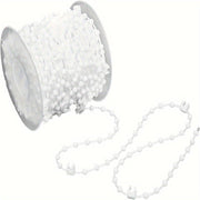 White Plastic Beaded Curtain Chains 12M Long Window Treatment Hardware