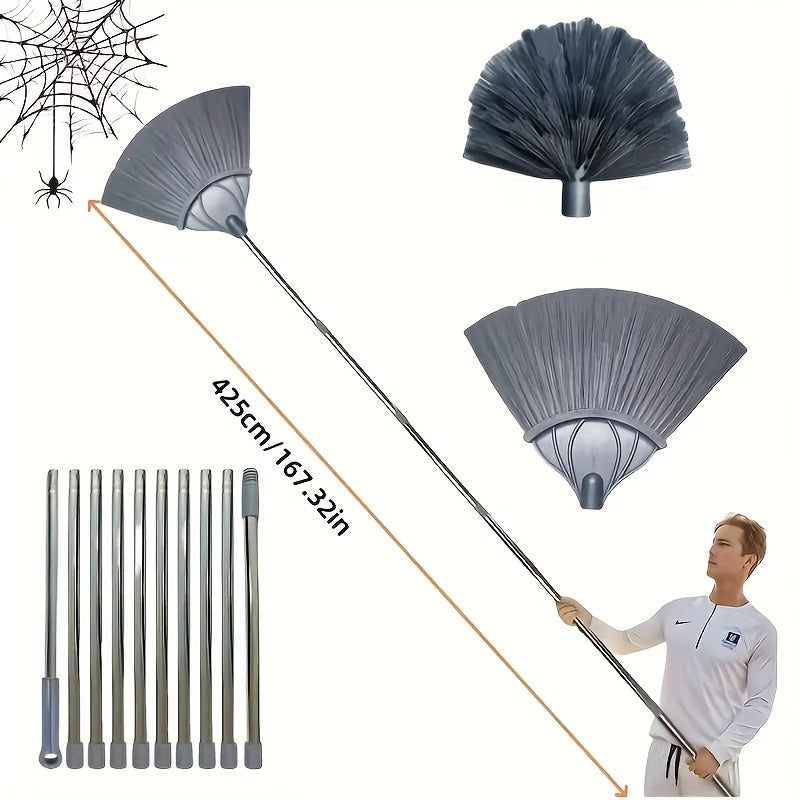 Qiyin erishiladigan joylar uchun uzaytiriladigan tozalash cho'tkasi - devorlar, hovlilar va uy tozalash uchun ideal