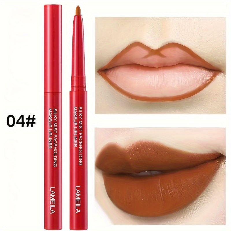 Long-Lasting Waterproof Lip Liner Pencil Matte Finish Smudge-Proof Pink Red Nude