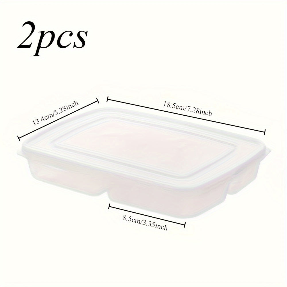 2-Pack PVC Food Storage Containers with Lids, Reusable, Stackable, BPA-Free