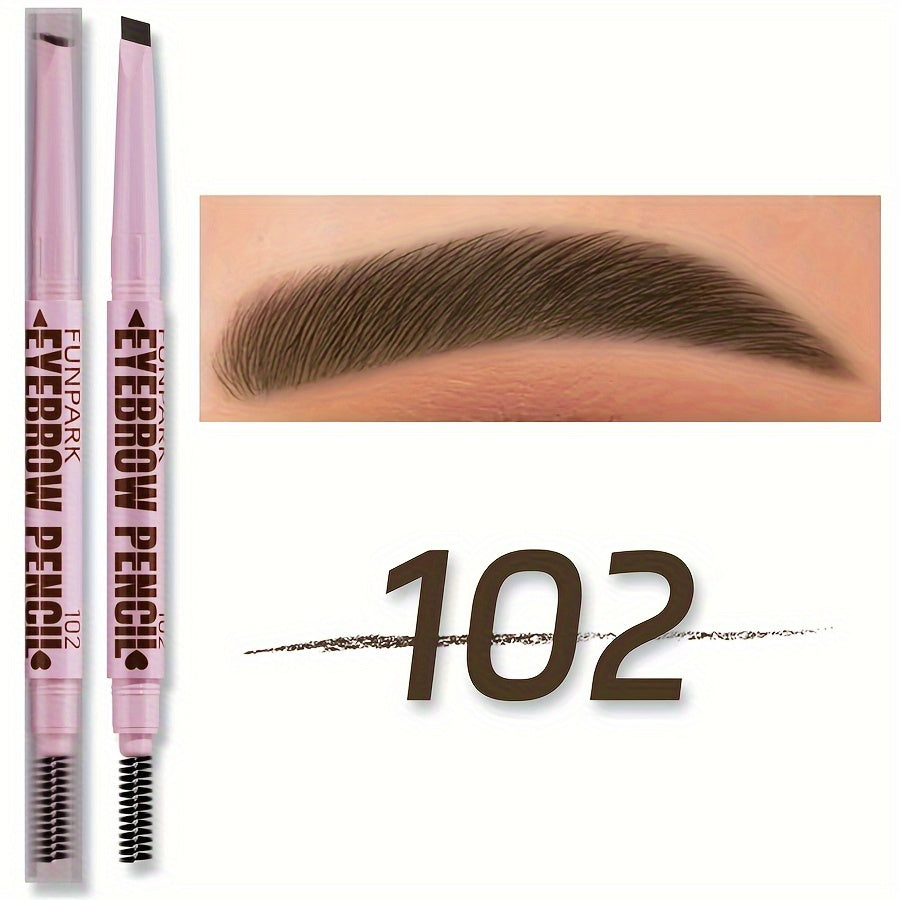 Double-Ended Waterproof Eyebrow Pencil with Powder and Dye in Dark Brown Light Brown Taupe Black