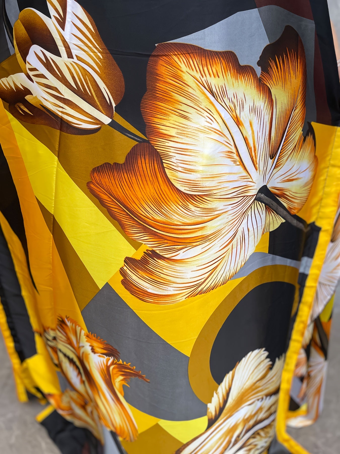 Women's Plus Size Floral Print Tunic Dress Polyester Crew Neck Batwing Sleeve