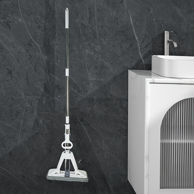 2-in-1 Sponge Mop Set Stainless Steel Handle for Wet Dry Floor Cleaning