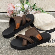 Women's Plus Size Summer Flat Sandals Open Toe Slip-On Beach Shoes