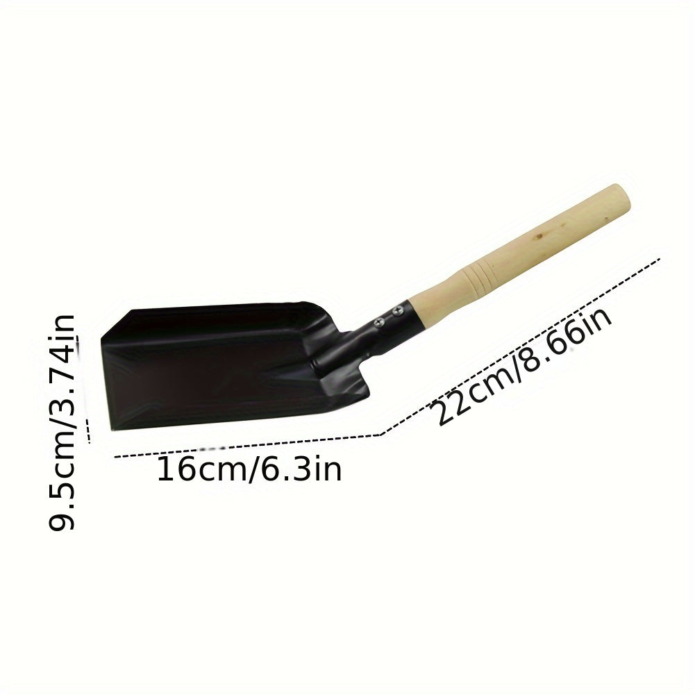 Fireplace Shovel with Wooden Handle for Ash Cleaning and Garden Cleanup