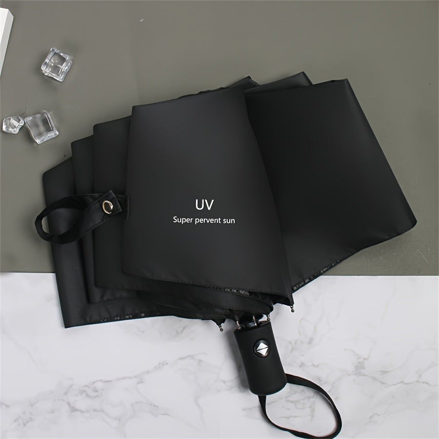 Paraguas automático plegable con protección UV y 8 varillas para hombres y mujeres
