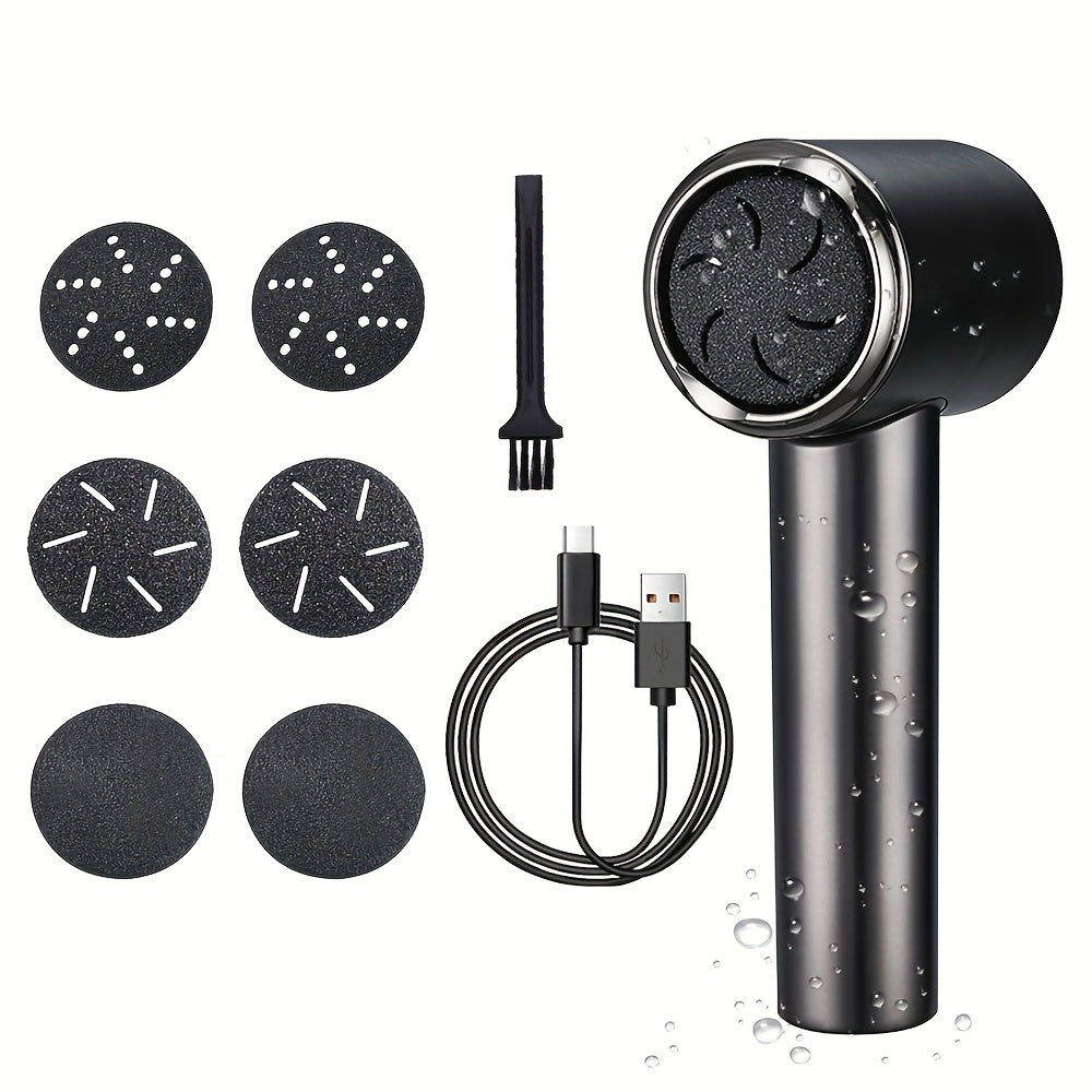 Электрический удалитель мозолей с вакуумом, ЖК-дисплей, 6 сменных насадок, перезаряжаемый инструмент для педикюра