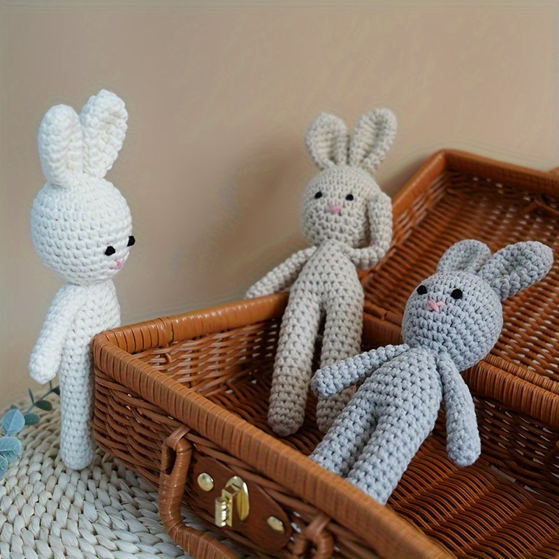 Crochet Baby Bunny Plush Toy for Infants and Toddlers