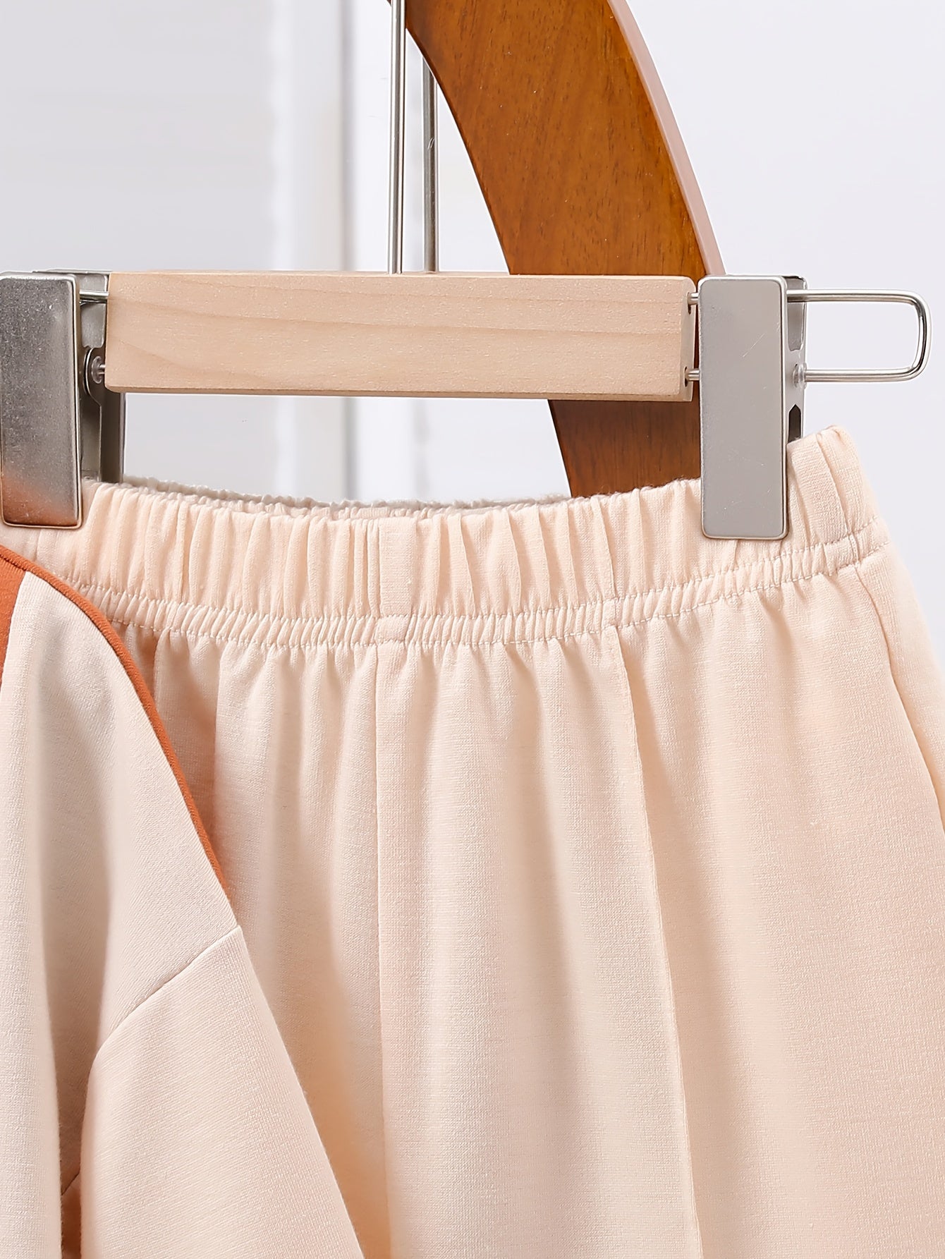 Детский комплект из двух предметов: топ с длинным рукавом и бантом, леггинсы с разрезом для весенне-осенней повседневной одежды