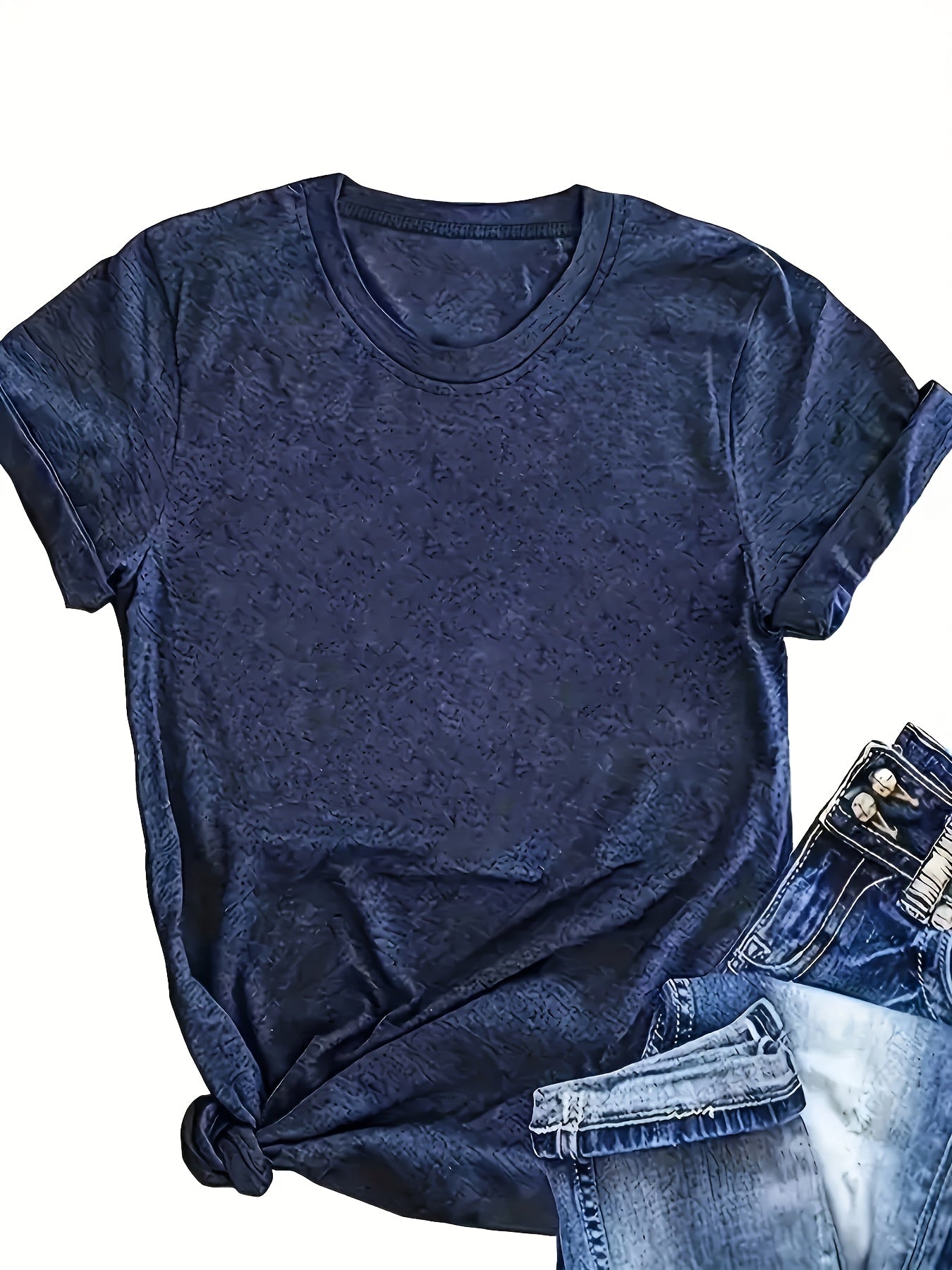 Women's Casual Short Sleeve T-Shirts Set 5 Colors Breathable Cotton