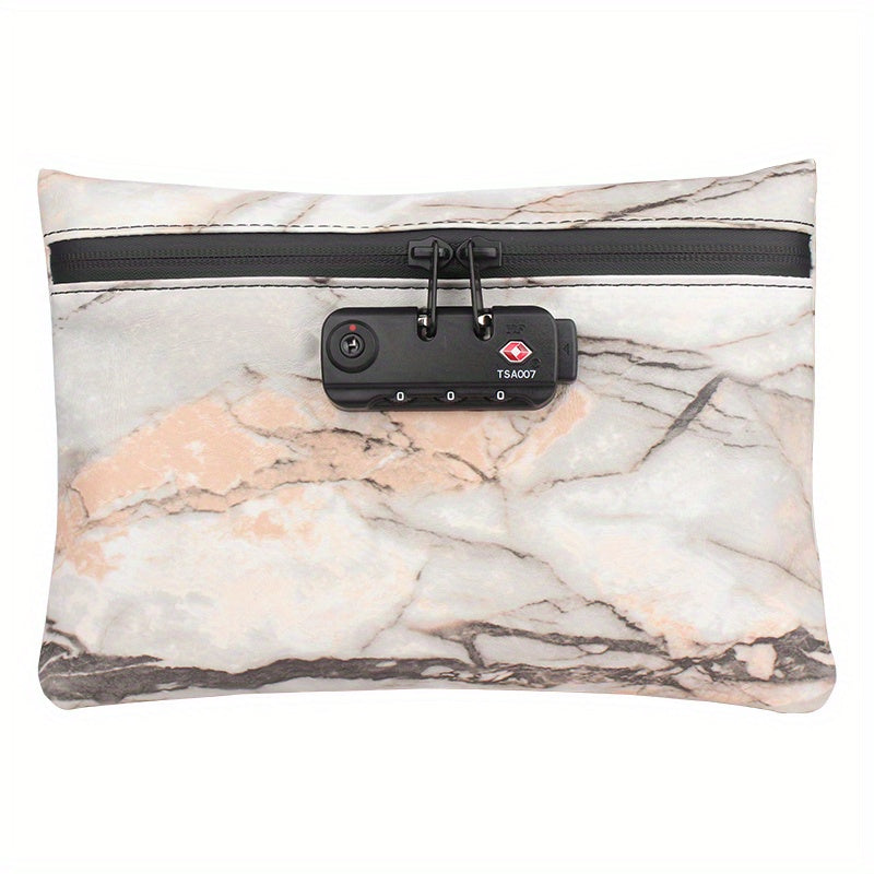 Smell Proof PU Leather Pouch Lockable Carbon Lined Storage Bag for Accessories