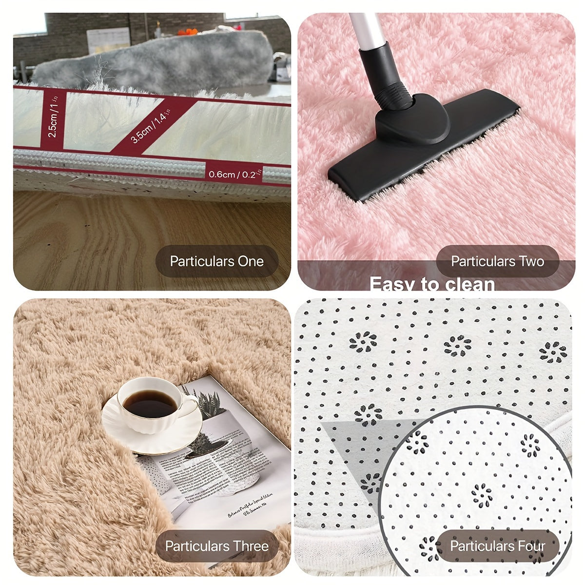 Soft Polyester Area Rug for Living Room and Bedroom, Easy to Move, Dry Clean