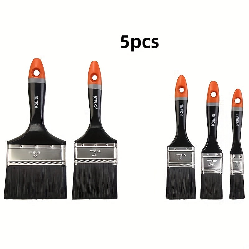6-Piece Paint Brush Set with Tapered Bristles and Durable Handles for Walls Cabinets Fences