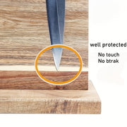 Soporte magnético para cuchillos con almacenamiento en madera de acacia para cuchillos de cocina