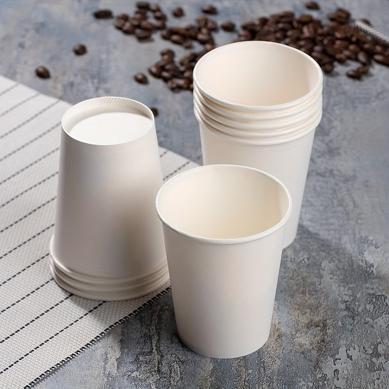 Disposable White Paper Cups 200ml Pack of 50 100 200 500 for Hot Cold Beverages