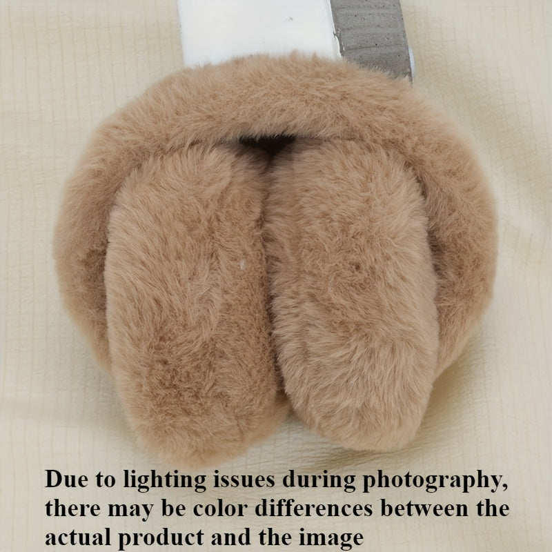 Pumplux Женские Пуховые Наушники - Мягкие Вязаные Зимние Ушные Теплые, Складной Дизайн, Можно Мыть Ручной Стиркой, Из Полиэстера