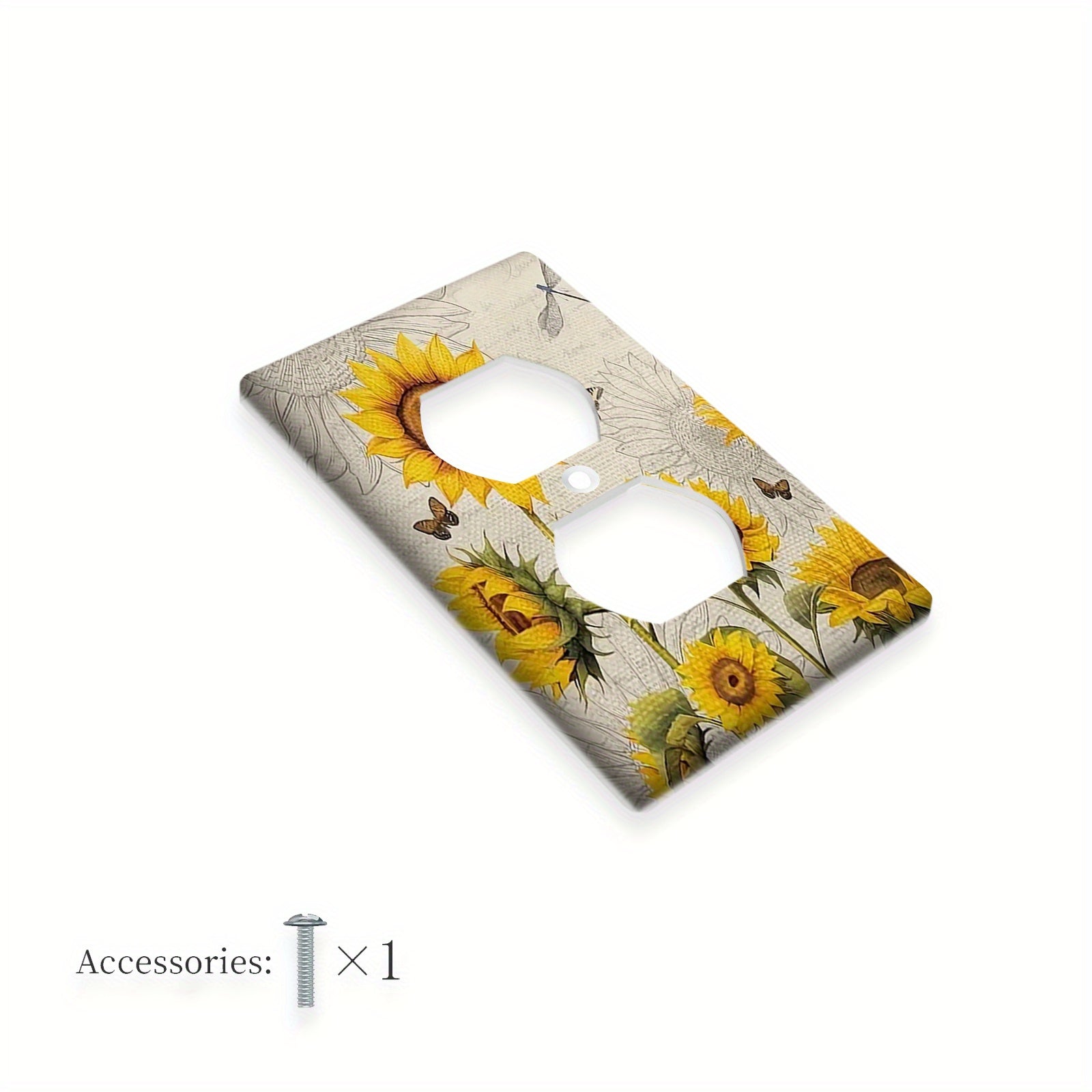 Sunflower Decorative Wall Plate Cover Country Style Easy to Clean for Bathroom and Bedroom Wall Decor
