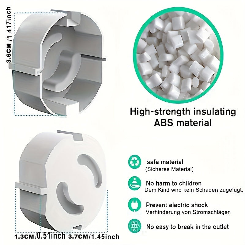 Juego de 20 cubiertas de enchufe de plástico ABS blancas para protección infantil