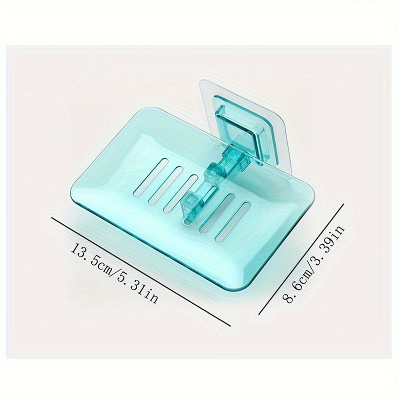 Wall-Mounted Soap Dish with Drainage Adhesive Bathroom Organizer