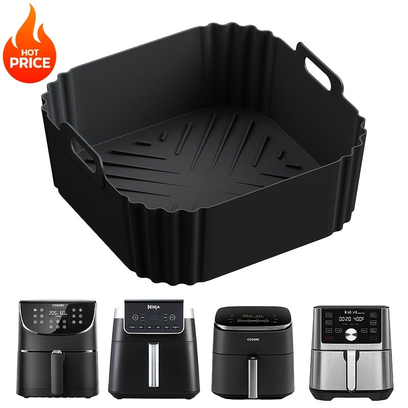 8.86-Inch Reusable Silicone Square Liners for Air Fryers Non-Stick Heat Resistant Baking