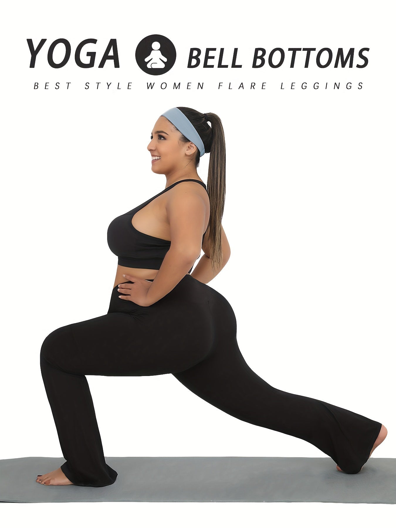 Plus Size Women's Soft High Waisted Flare Pants Tummy Control Bootleg