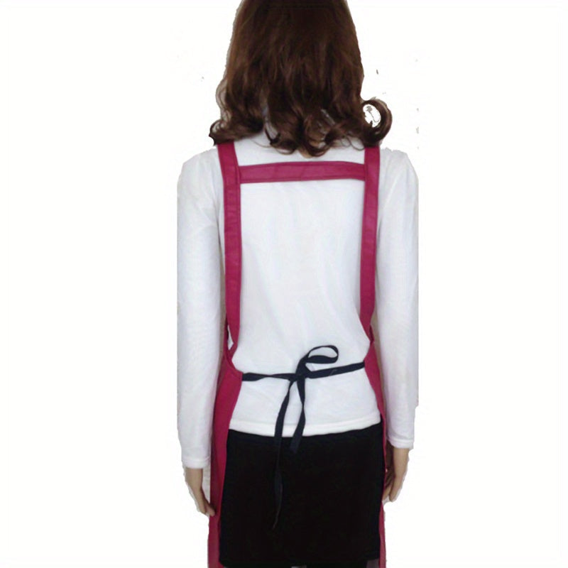 Waterproof Faux Leather Cooking Apron for Kitchen and Restaurant Use Assorted Colors