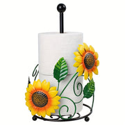 Soporte para servilletas de metal con girasol para cocina, comedor y decoración del hogar