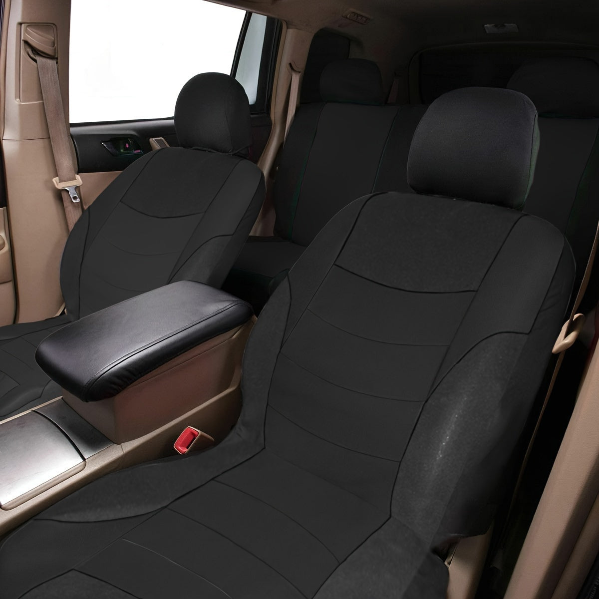 Breathable Polyester Car Seat Cover Set with Sponge Filler Universal Fit for All Seasons
