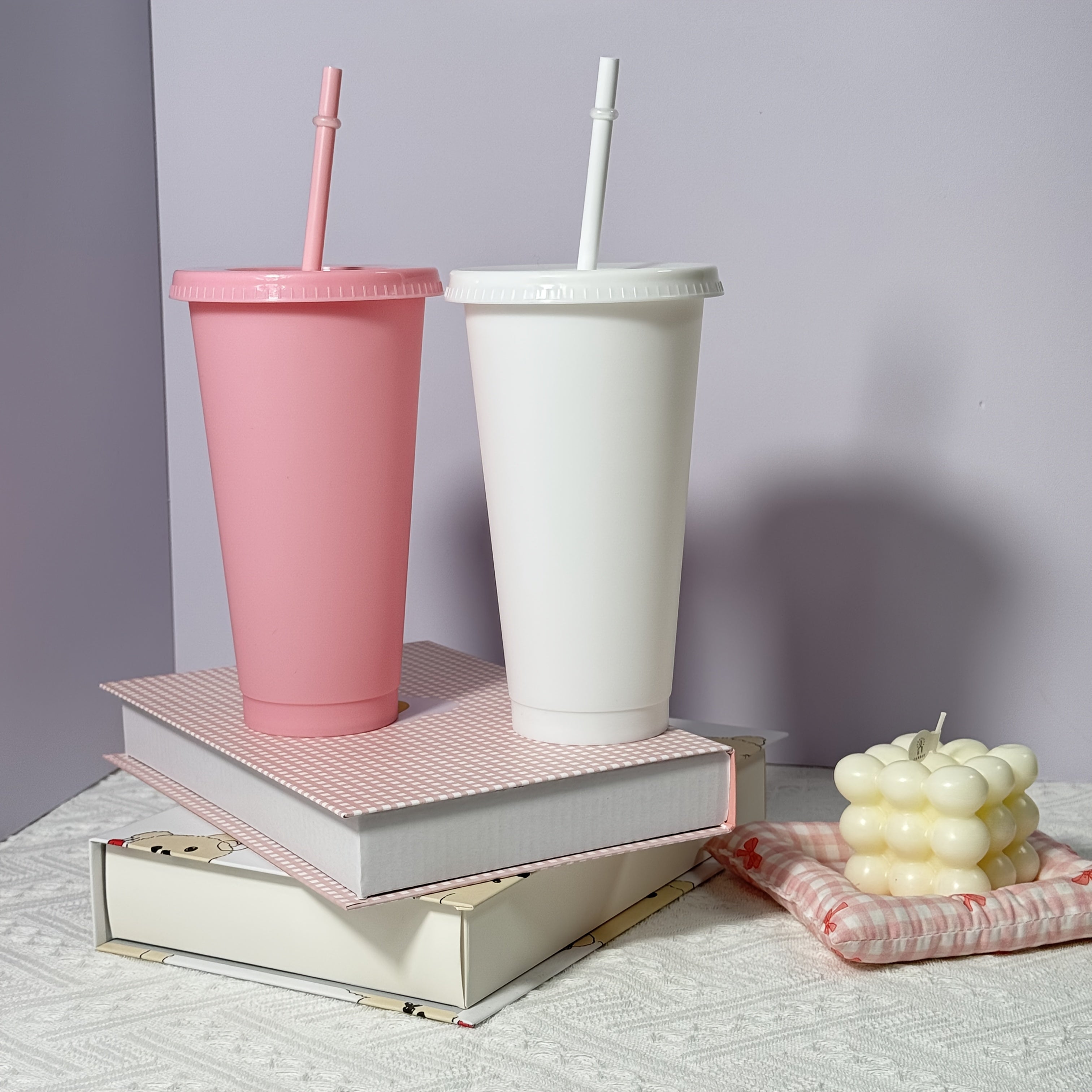 10-Pack 24oz BPA-Free Plastic Tumbler Cups with Lids and Straws for Travel and Parties