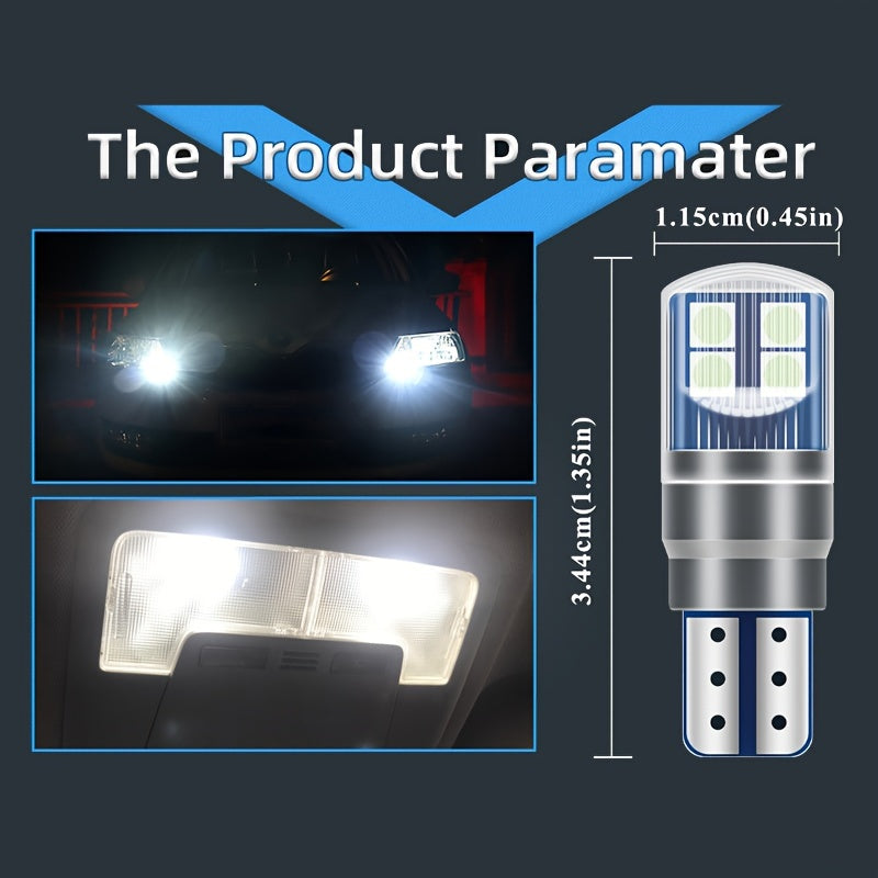 2pcs T10 W5W W16W LED Car Lights Dual-Color 3030 8SMD Canbus Error-Free