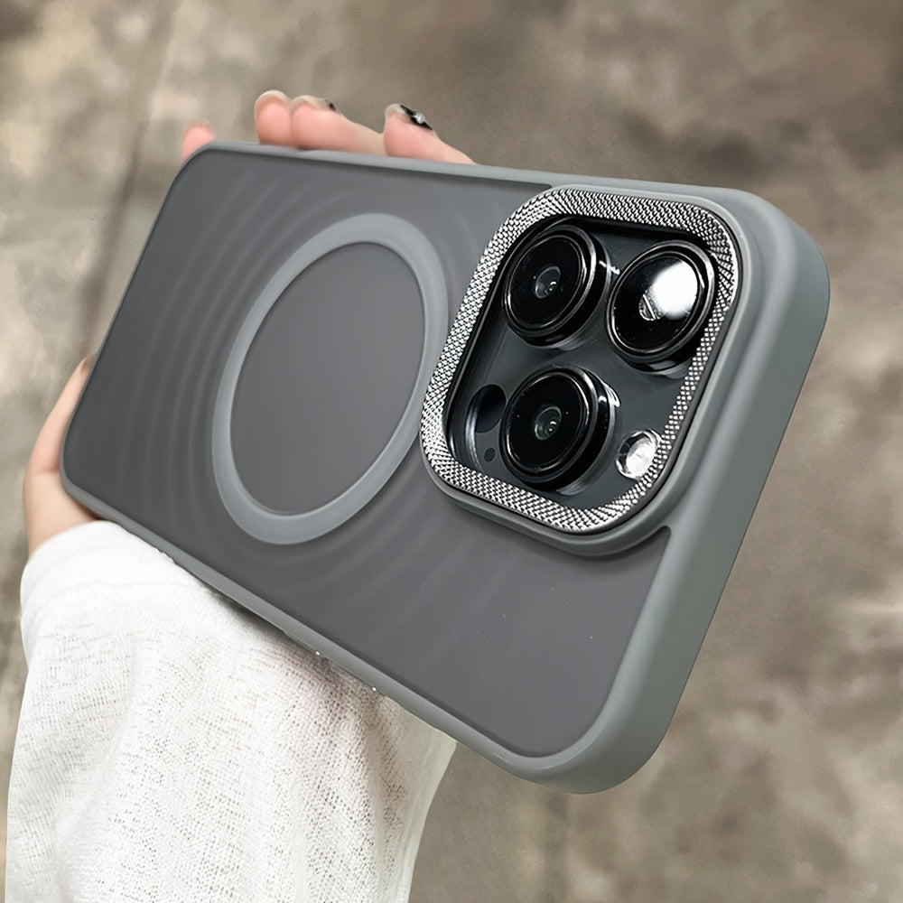 Magnetic Wireless Charging Case for iPhone with Metal Camera Protection and Shockproof Bumper