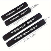 Car Door Sill Protector PVC Carbon Fiber Look Anti-Scratch Pedal Cover Guard