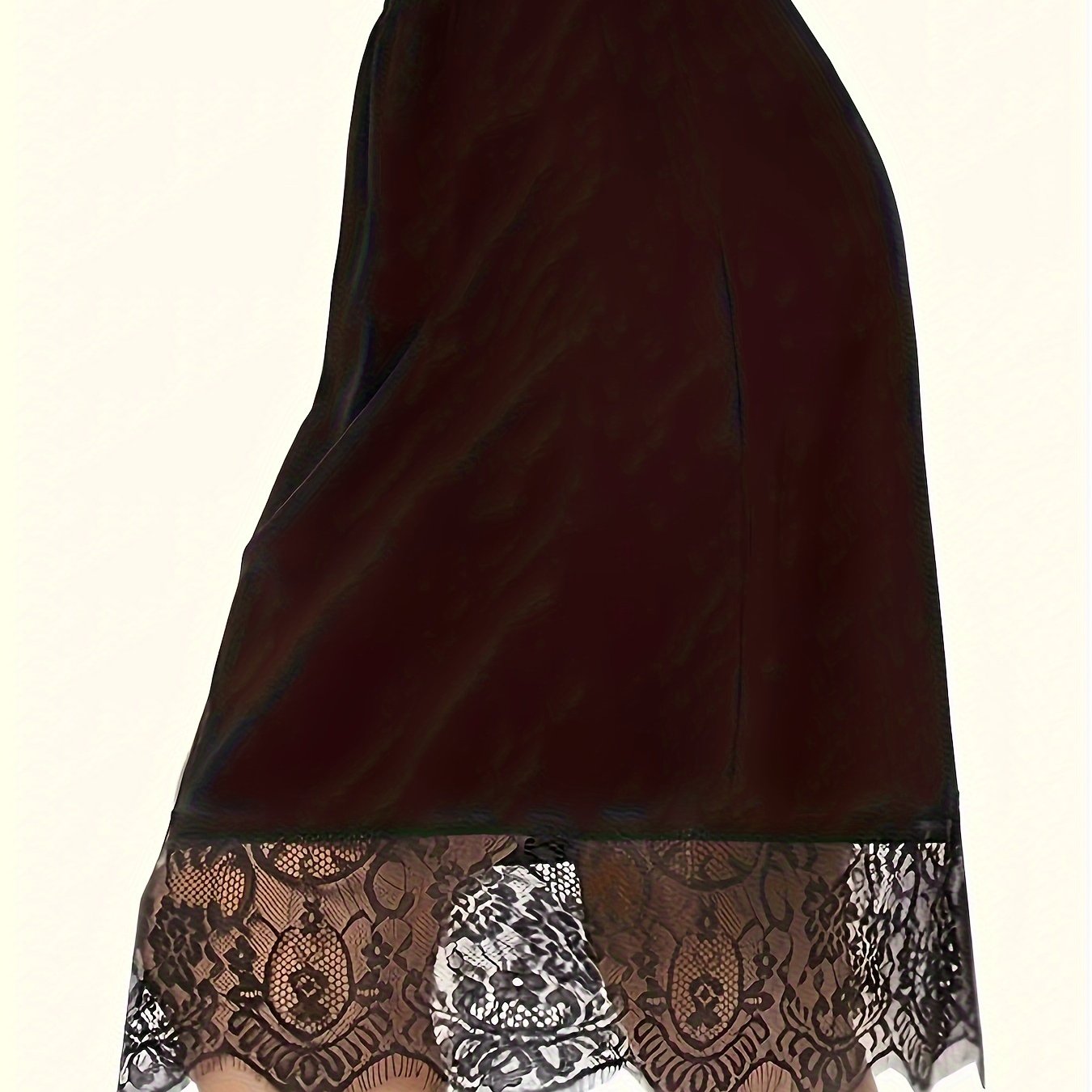 Falda de encaje de talla grande con costura, casual, de cintura elástica, primavera y verano, para mujer