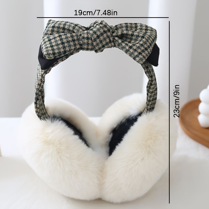 Women's Winter Faux Fur Earmuffs Warm Soft Chic Ear Protection with Bow