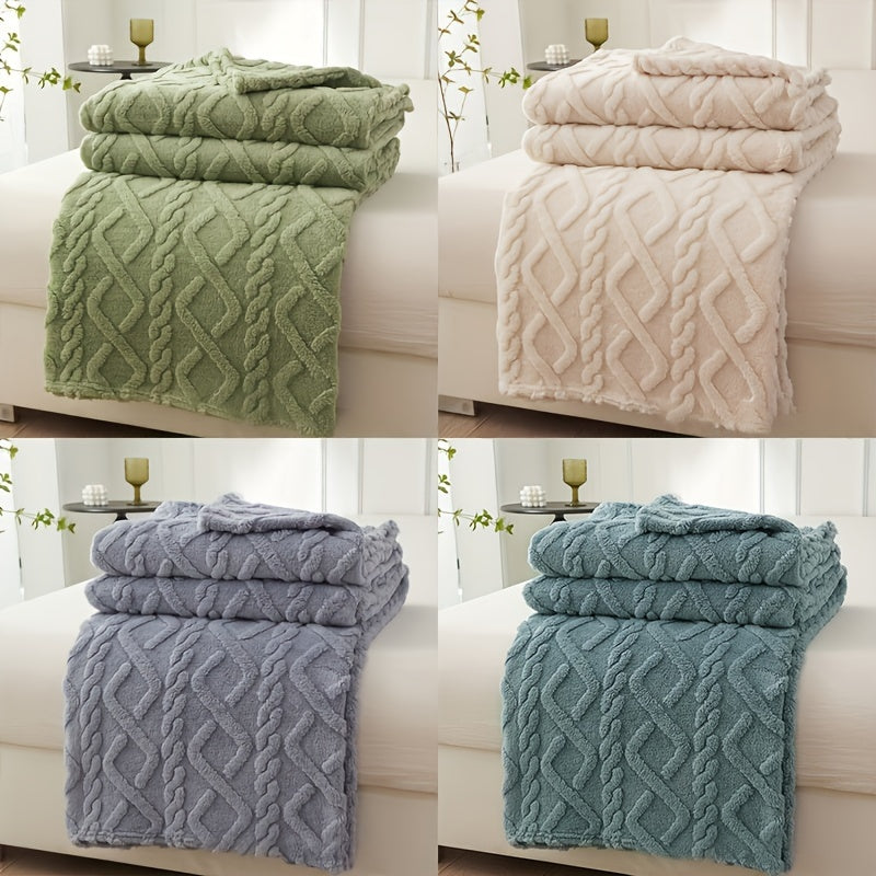 Lamb Fleece Blanket Plush Thick Warm for Bed Couch Travel 1pc