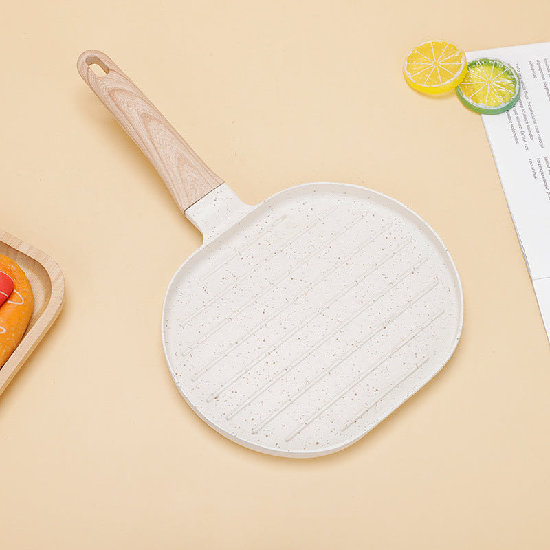 Uyda pishirish uchun ideal, bu premium alyuminiy mini qovurish panasi yopishqoq emas, BPA dan xoli va mazali nonushta va steaklar tayyorlash uchun mukammaldir.