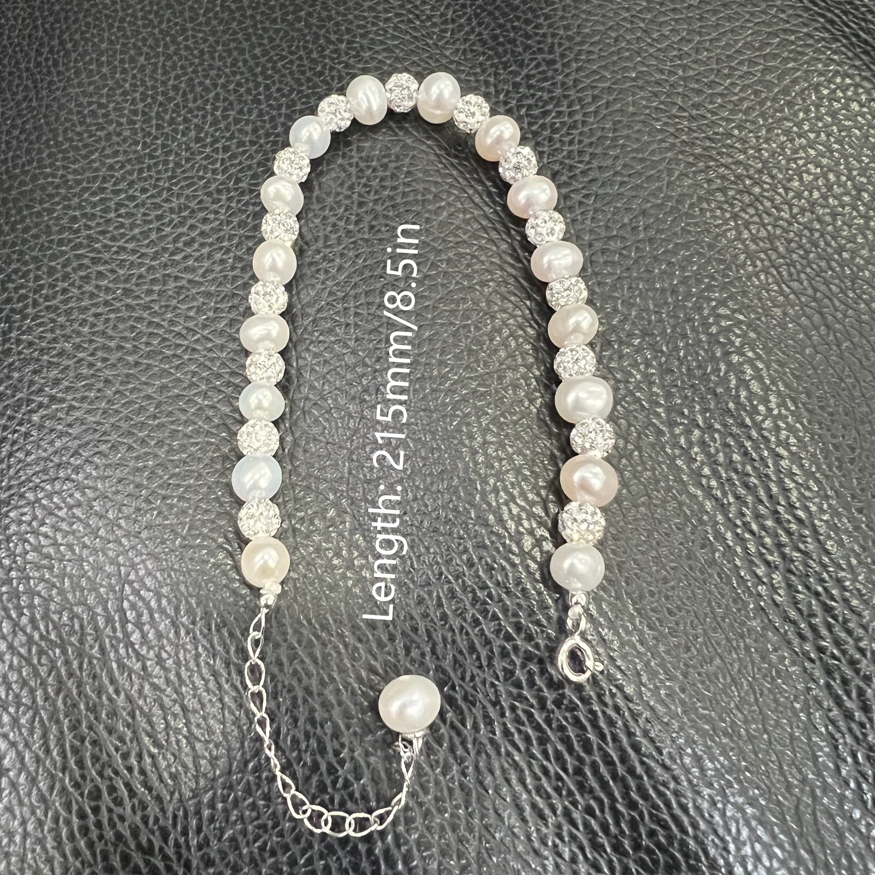 Sterling Silver Pearl Bracelet for Women Engagement Anniversary Gift