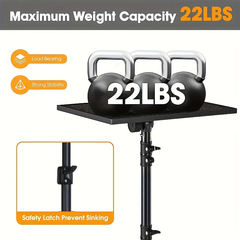 Soporte ajustable para proyector y portátil en acero inoxidable, altura de 30cm a 66cm