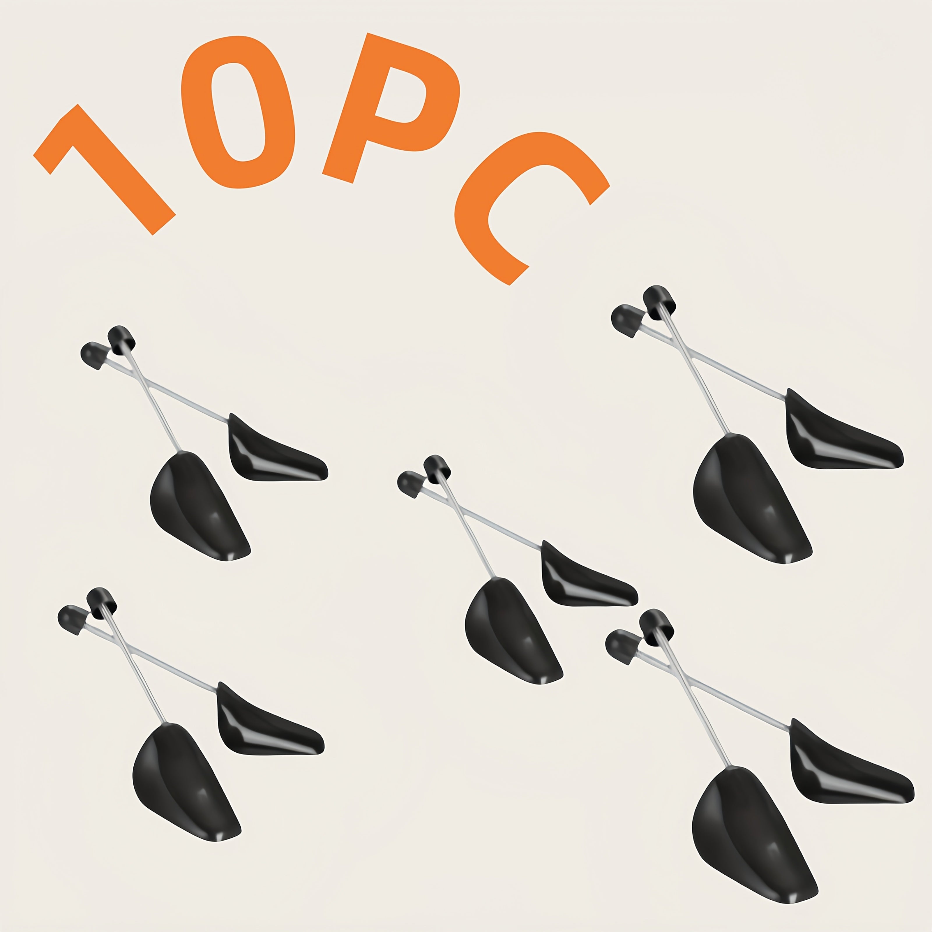 10 Pcs Adjustable Black Shoe Tree Inserts for Men Women Plastic Shoe Holders