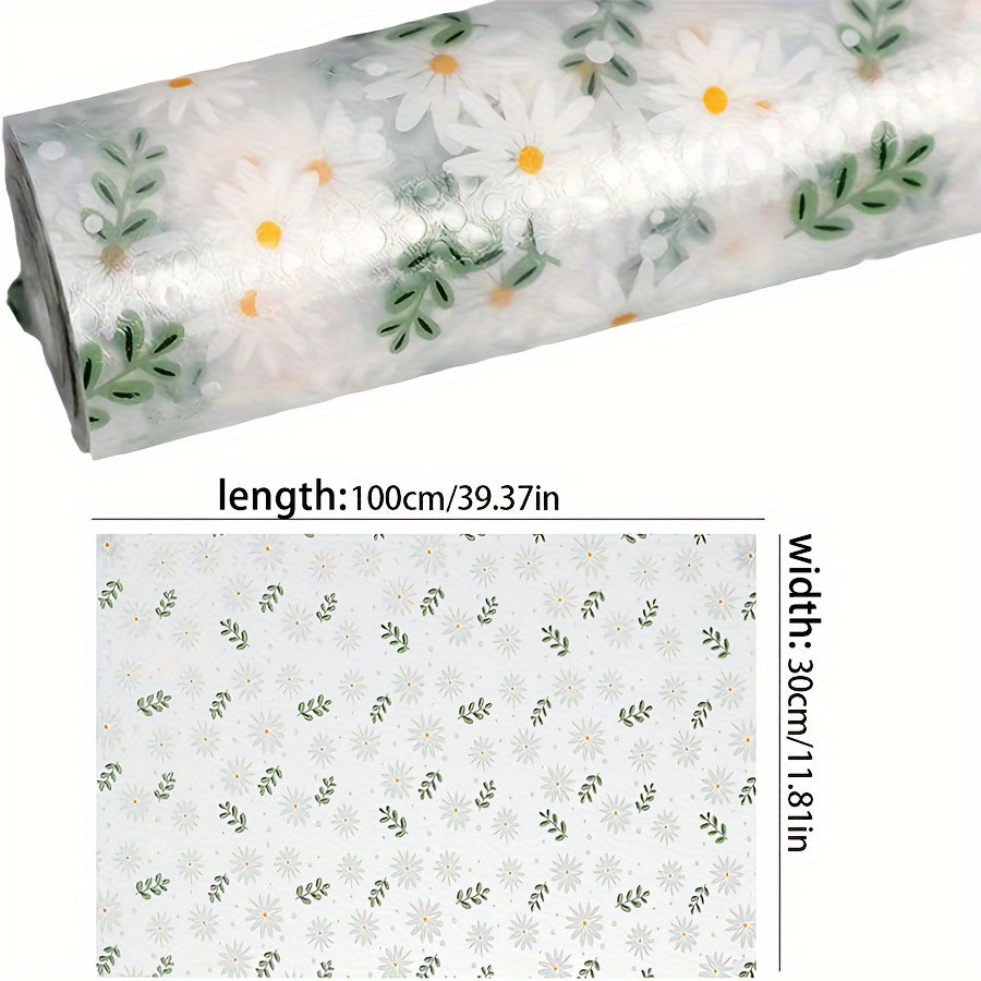 Floral and Grass Pattern EVA Shelf Liner Moisture Resistant Durable Drawer Mat