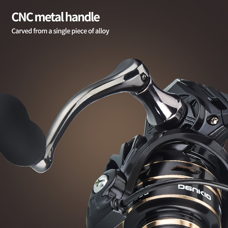 Ambidextrous Spinning Fishing Reel Black Aluminum Alloy 5.2:1 Gear Ratio Saltwater Freshwater