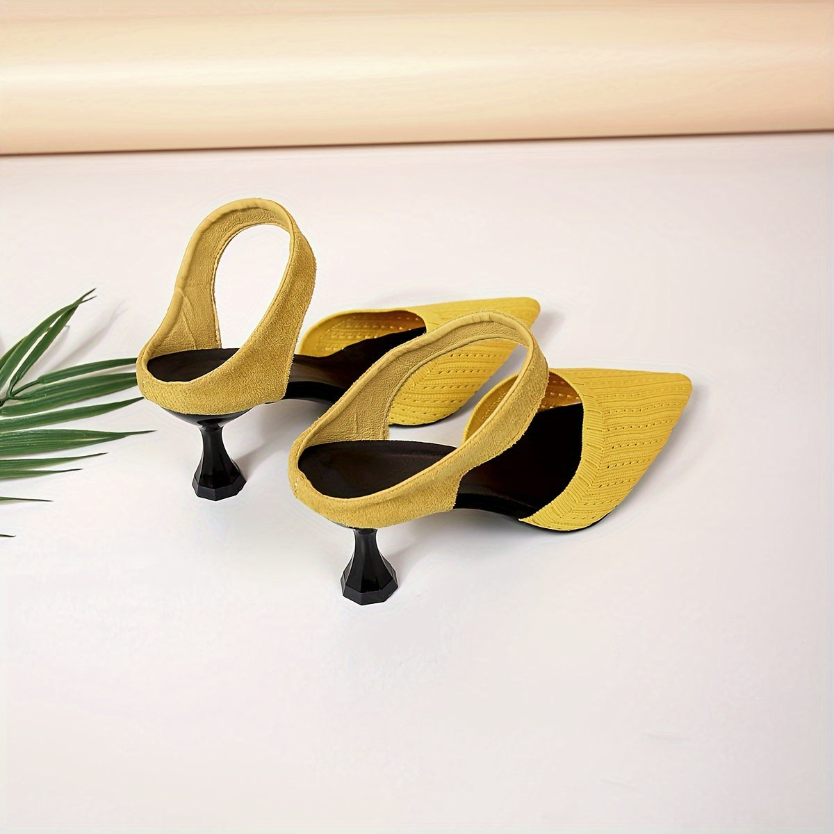 Women's Pointed Toe High Heel Sandals Black Fabric Formal Dress Shoes