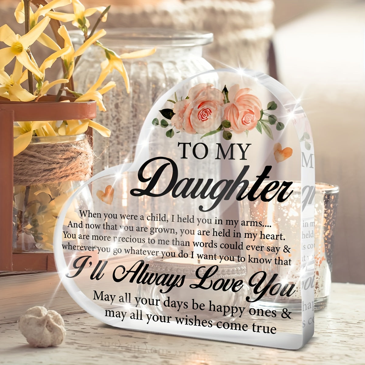 Acrylic Keepsake Wall Art for Daughter Birthday Christmas Graduation Home Decor