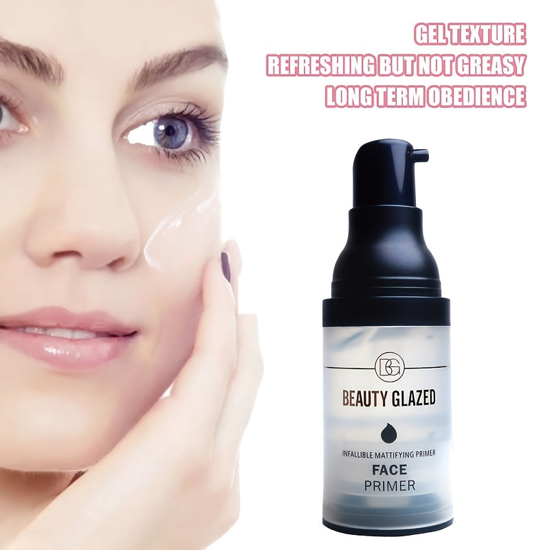 Primer de maquillaje hidratante para mujer, control de grasa, fórmula refrescante transparente