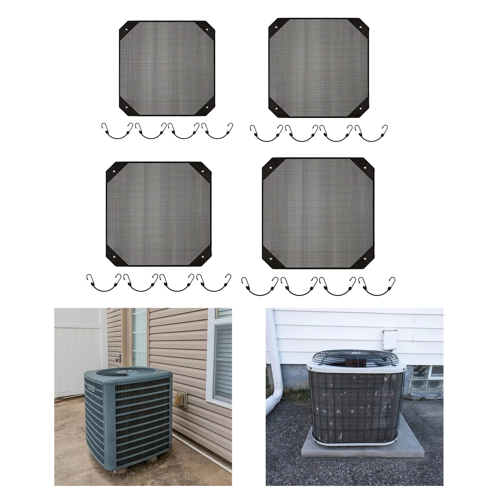 Outdoor Air Conditioner Cover Durable Oxford Fabric Weatherproof with Hooks