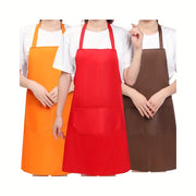 Polyester Apron with Pockets and Adjustable Halter Strap for Cooking Gardening Baking