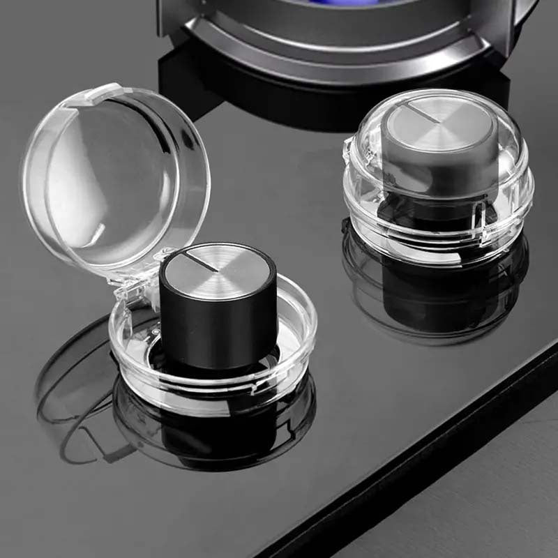 Heat-resistant gas stove knob covers black transparent safety kitchen accessory